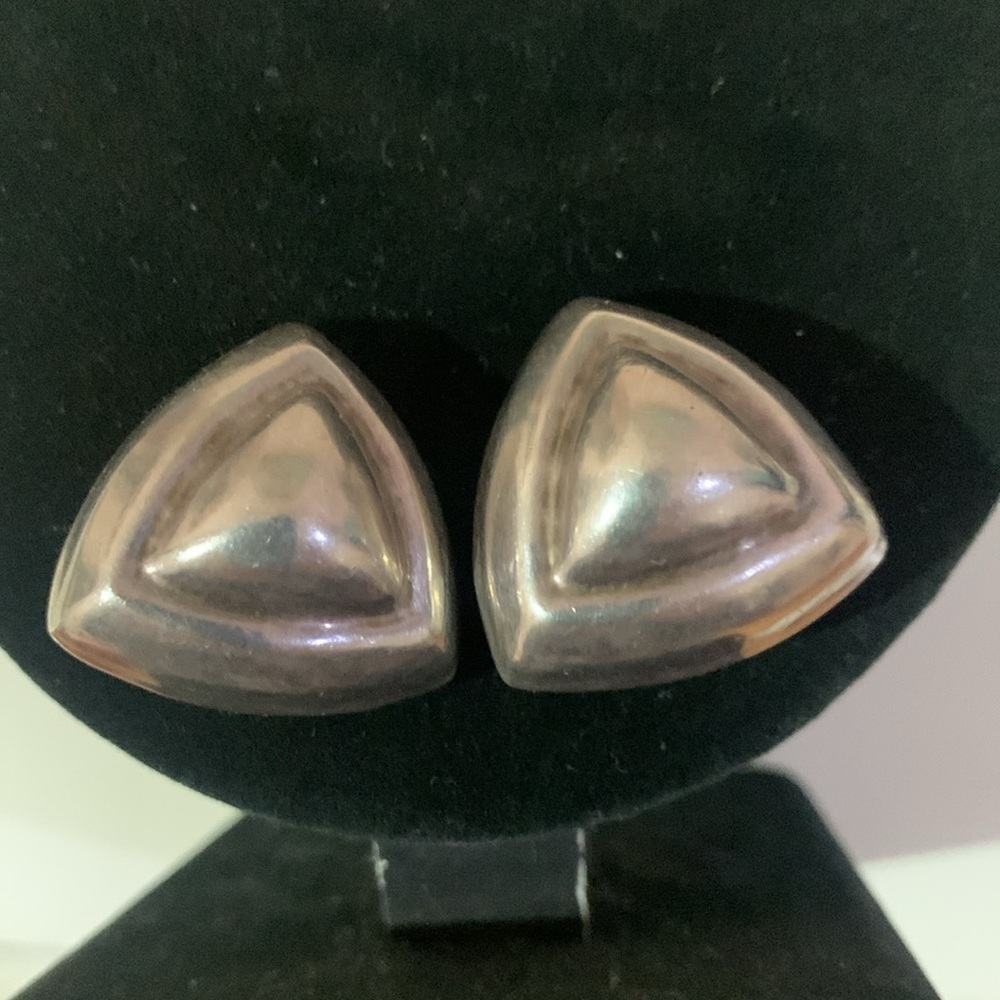 Vintage Solid Sterling Silver 925 Double Triangle… - image 5